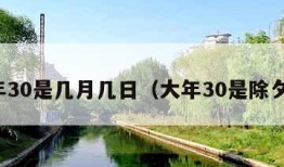 大年30是几月几日（大年30是除夕吗）