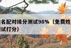 免费姓名配对缘分测试98%（免费姓名配对缘分测试打分）