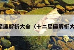 十二星座解析大全（十二星座解析大全图）