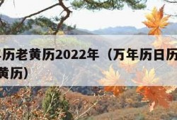 万年历老黄历2022年（万年历日历2021老黄历）