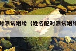 姓名配对测试姻缘（姓名配对测试姻缘是否准）