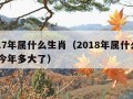 2017年属什么生肖（2018年属什么生肖 今年多大了）