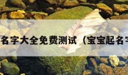 宝宝取名字大全免费测试（宝宝起名字测试）