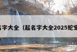 起名字大全（起名字大全2025蛇宝宝）