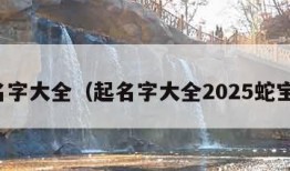 起名字大全（起名字大全2025蛇宝宝）