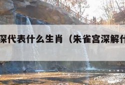 朱雀宫深代表什么生肖（朱雀宫深解什么生肖）