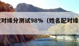 姓名配对缘分测试98%（姓名配对缘分测试打分）