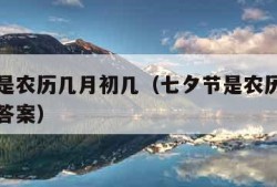 七夕节是农历几月初几（七夕节是农历几月初几正确答案）