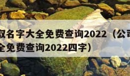 公司取名字大全免费查询2022（公司取名字大全免费查询2022四字）