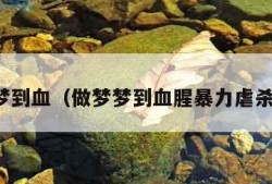 做梦梦到血（做梦梦到血腥暴力虐杀场面）