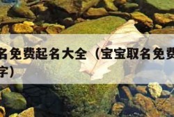 宝宝取名免费起名大全（宝宝取名免费起名大全一个字）